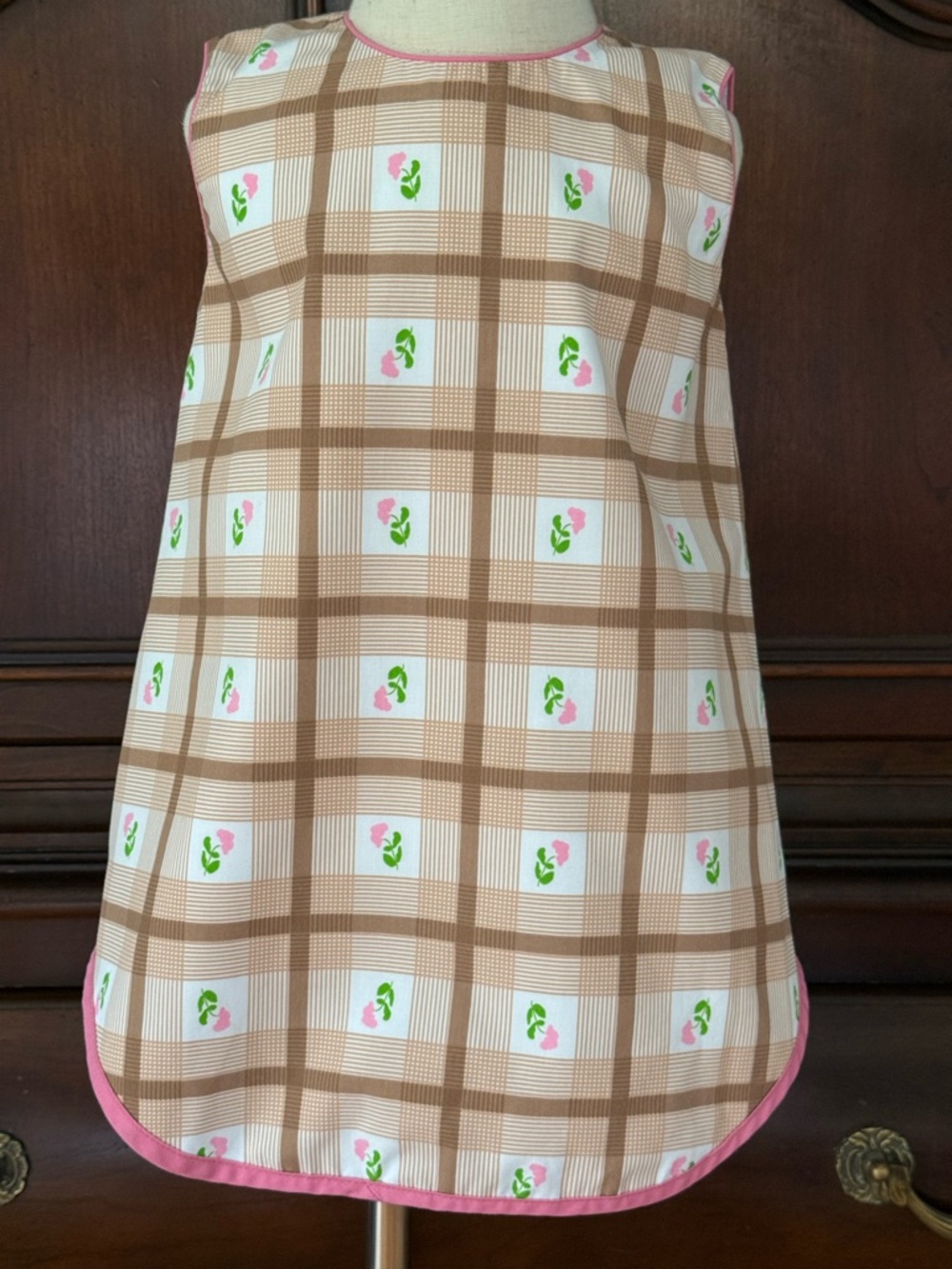 The Beaufort Bonnet Company Girls Dress 2T Pink Trim Plaid Preppy Classic